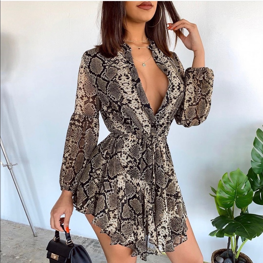 The Boutique Snakeskin “Ready if you are” dress